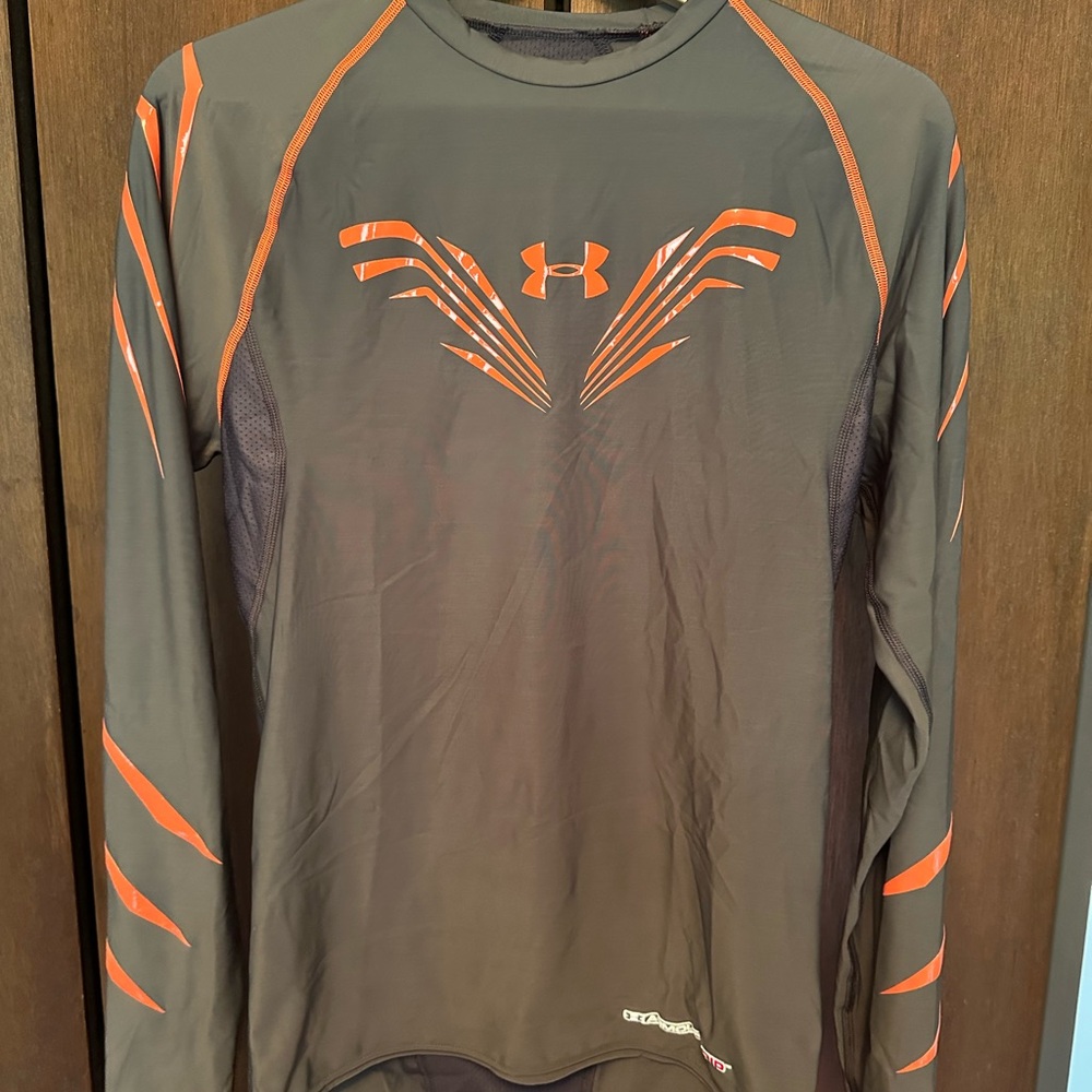 Under Armour Grey and Orange Grip Shirt